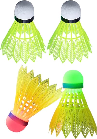LED Badminton Shuttles - Trainingsballen Verlichting - Spelen in Donker - Winddicht Ontwerp - 4 Stuks - Meerdere Kleuren