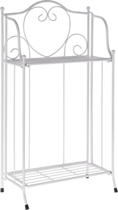 Pro Garden Plantenrek/plantentafel - wit - metaal - opvouwbaar - 34 x 18 x 65 cm