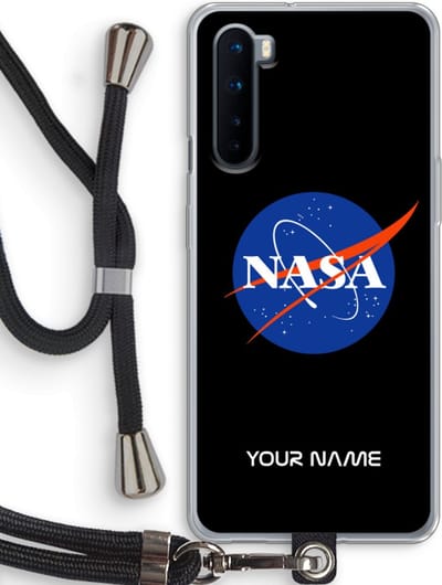 Gepersonaliseerd - Case Company® - Hoesje met koord geschikt voor OnePlus Nord hoesje met Koord - NASA - Telefoonhoesje met Zwart Koord - Bescherming aan alle Kanten en Over de Schermrand