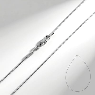 Cavill - 45 cm Omega Ketting - 925 Sterling Zilver - Gerhodineerd Zilver - Minimalistisch & Tijdloos Dames Sieraad - MonoSono COLLECTION