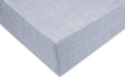 ZO! Home Lino katoen hoeslaken denim blauw - eenpersoons (90x210/220) - rondom elastiek - prachtige uitstraling