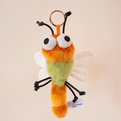 Creatieve Insectenpop Pluche Speelgoed Schattige Grappige Mot Mug Cicade Libelle Roze Vlinder Hanger Voor Huisdecoratie Cadeau 10-15cm beige