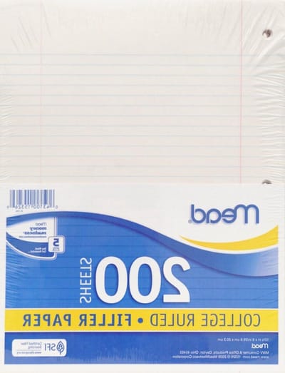 Vulpapier College - Navulpapier Schriften - Notities Maken - Drie Gaten Geponst - 600 Vellen - Wit