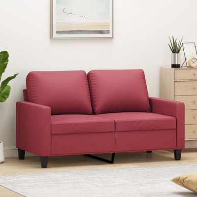 vidaXL - Tweezitsbank - 120 - cm - kunstleer - wijnrood