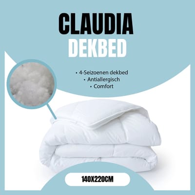 Claudia by Eleganzzz 4 Seizoenen Dekbed - 140x220 cm - Hotel Kwaliteit 4 Seizoenen Dekbed - Zomerdekbed & Winterdekbed - Anti Allergie - 600 gr/m2 - 4 Seizoenen Dekbed 140x220 - Eenpersoons Extra Lang - Dekbedden