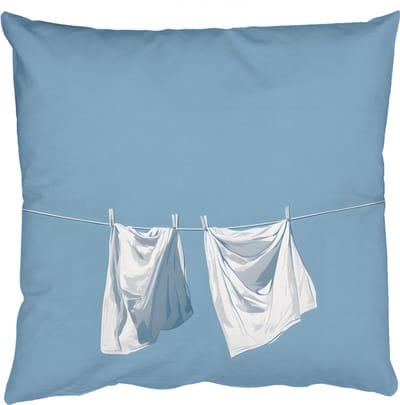 Sierkussens - Kussentjes Woonkamer - 50x50 cm - Lakens - Waslijn - Blauw - Minimalistisch