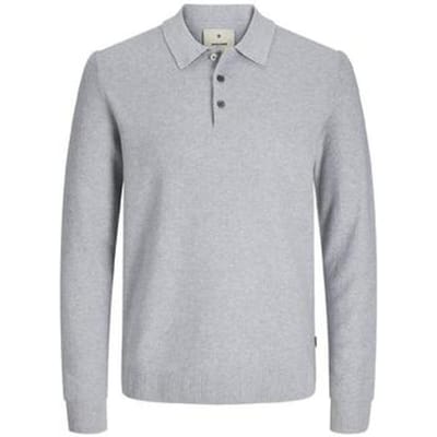 Jack & Jones - Heren Trui Sandri Knit Polo LS - Grijs - Maat S