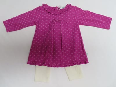 Ensemble - Jurk + Legging - Meisje - Lila / creme - 1 maand 56