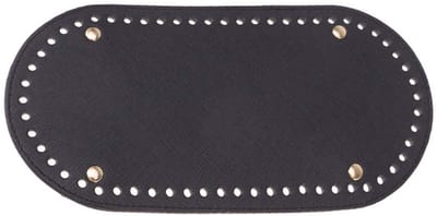 Dailygoods- Handgeweven Tas - Ovale Tassenbodem - Duurzaam PU - Kussen - Kleur: Zwart - Afmetingen: 22 x 10 cm - Tasbodem