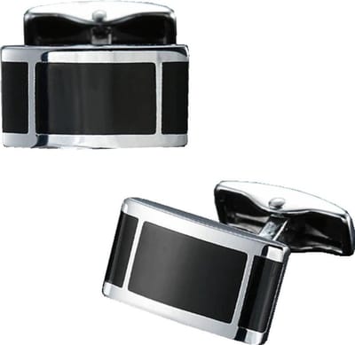 Fako Bijoux - Manchetknopen - Monastir - Zwart - 20x10mm - Zilver/Zwart
