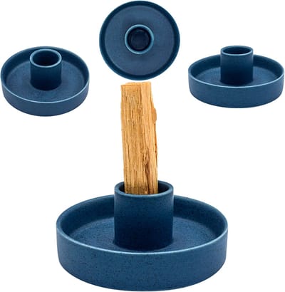 Fumo - Keramische Wierookhouder - Blauw - Hittebestendig - Voor Palo Santo, Salie en Wierookkegels
