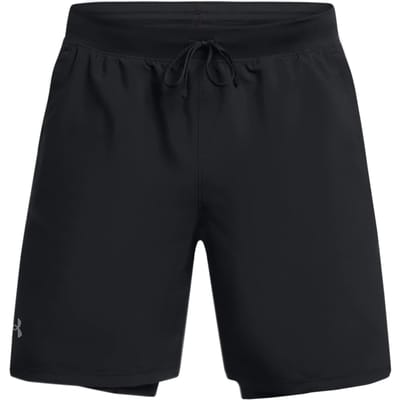 Under Armour UA LAUNCH 7'' 2-IN-1 SHORTS-BLK Heren Sportbroek - Zwart - Reflecterend
