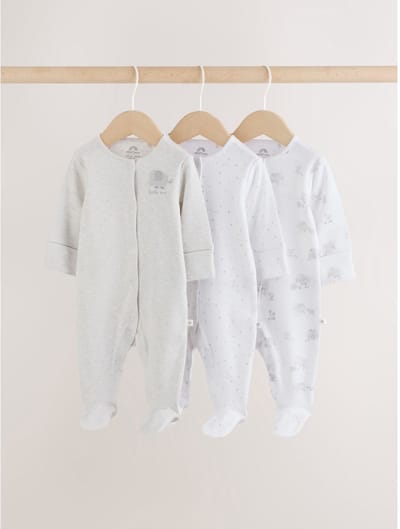 Next - Pasgeboren unisex - Verpakking van 3 babypyjama's - Wit