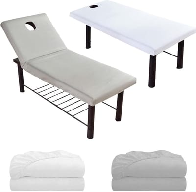 Wasbare Massage Stoelhoezen Set van 2, Microfiber Hoes voor Massagetafels, Elastische Bedekking voor Schoonheidssalons en Fysiotherapie