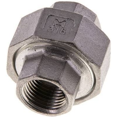 3/8'' NPT RVS Borstnippel 3-delig met Conische afdichting 16 Bar