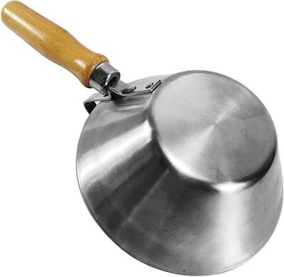 Cement Emmer - Beton Bak - Bouwplaats Werk - Houten Handvat - 300mm x 180mm - Zilverkleurig