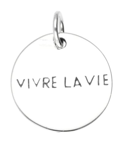 Zilveren Vivre la vie kettinghanger