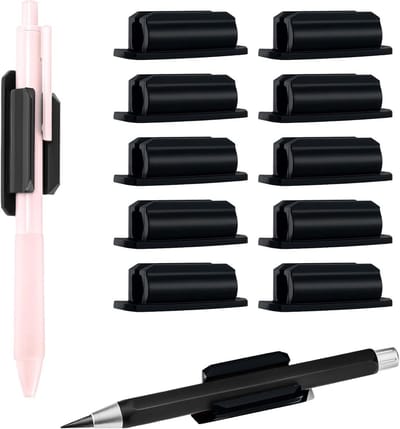 SnelShoppen - 10 Stuks Zwarte Silicone Penhouders voor Bureau, School en Kantooraccessoires, Desk Organizer, Multifunctioneel, Duurzaam en Stijlvol
