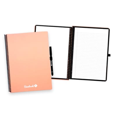 Bambook Colourful uitwisbaar notitieboek - Roze - A4 - Blanco & lined - Duurzaam, herbruikbaar whiteboard schrift - Met 1 gratis stift