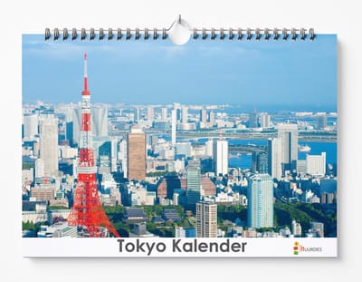Tokyo kalender XL 35 x 24 cm | Verjaardagskalender Tokyo | Verjaardagskalender Volwassenen