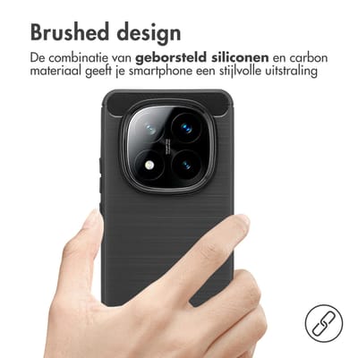 imoshion Hoesje - Geschikt voor Xiaomi Redmi Note 14 Pro 5G - Brushed Backcover - Zwart