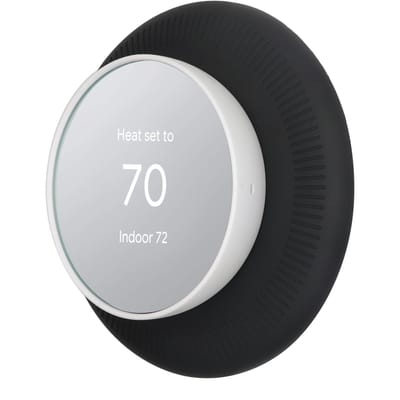 Vervanging van de wandplaatafdekking voor Google Nest Thermostat Zacht siliconen Slijtvast Eenvoudig zwart