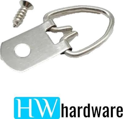 Schilderijhaakjes ophanghaakjes - D vorm - 13 x 32 mm (medium) | zilverkleurig (4 stuks)