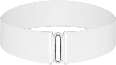 Brede Stretch Tailleband voor Dames - Witte Elastische Riem voor Avondjurken en Casual Outfits