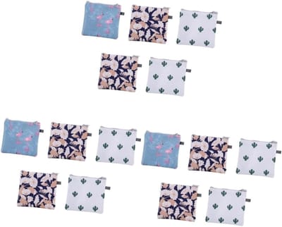 Maandverband Opbergtas - Etui Tampon - Hygiëne Onderweg - Wasbaar Materiaal - 15 Stuks - Verschillende Prints