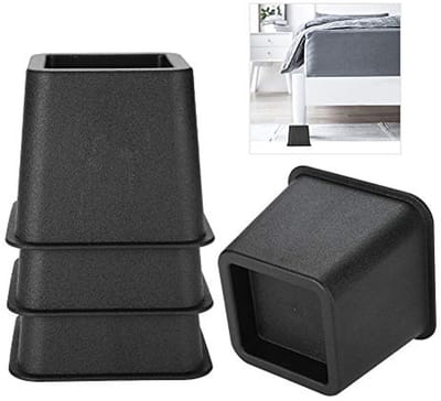 Meubel Riser Set voor Bed en Stoelen - 4 Stuks, 5 Inch Hoogte - Zwart