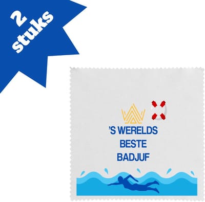 Akyol - badjuf cadeau - brillendoekjes - Badjuf - badjuffen en badmeesters - - cadeau badjuf - zwemmen - zwemdiploma - cadeau - kado - gift - geschenk - moederdag - lifeguard - 17,8 bij 17,8 cm - 2 stuks