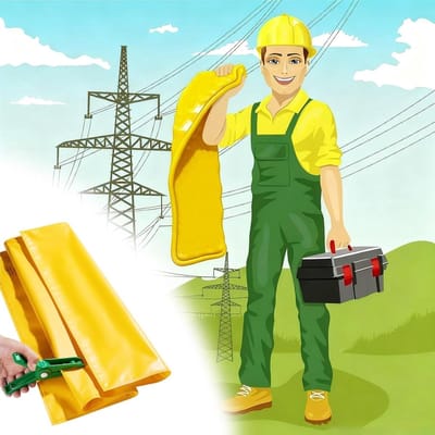 Isolerende deken - Veiligheidsdeken Elektriciteit - Werkzaamheden onder spanning - EVA-hars materiaal - 100 x 150 cm - Geel