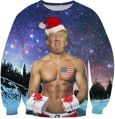Sexgod Trump Foute kersttrui - Maat: M - Kerstmis trui - Heren kersttrui - Dames kersttrui - Foute kersttruien - Kerst outfit - Kerstkleding - Lelijke kersttrui - Gekke kersttrui -