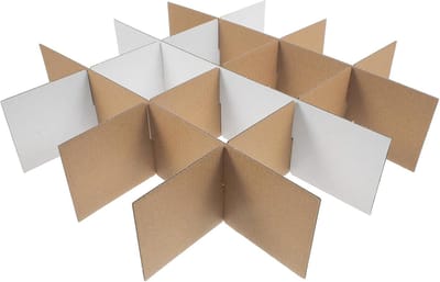 Kartonnen Dozen Scheidingswanden - Verhuisdozen Tussenschot - Servies Beschermen - Rasterontwerp - 6 Stuks - Wit