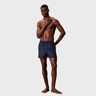 Calvin Klein heren zwemshort all over ck logo blauw