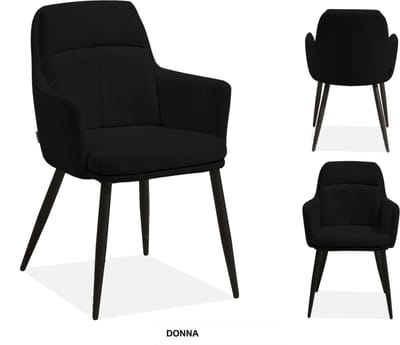 MX Sofa Eetkamer stoel Donna - kleur: Black - set van 2 stoelen