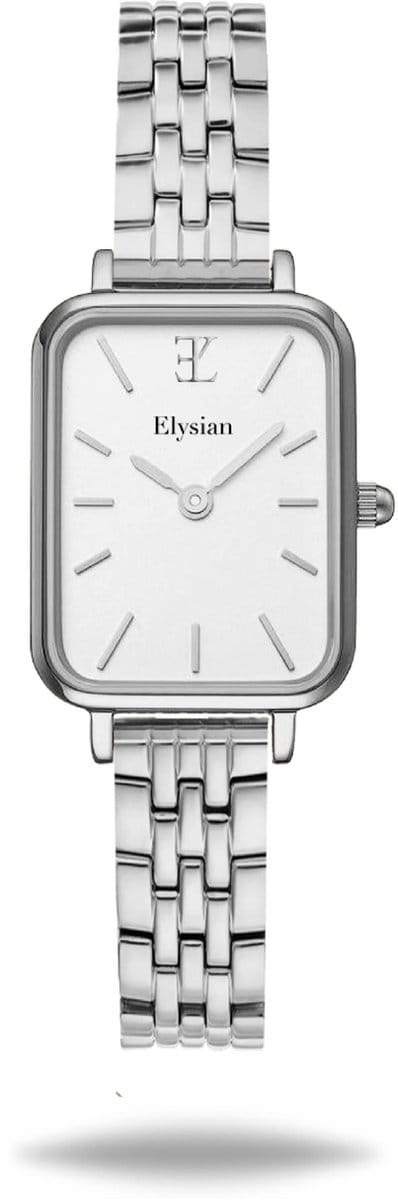 Elysian - Horloge Dames Rechthoekig - Zilver - Schakelband - Waterdicht - 26mm - Cadeau Voor Vrouw