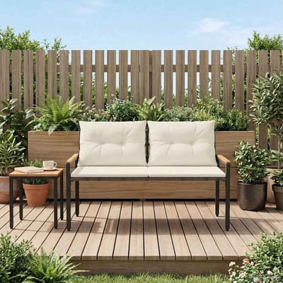 vidaXL - Tuinbank - 2 - -Seater - 116 - x - 67,5 - x - 72 - cm - poly - rattan - Crèmewit