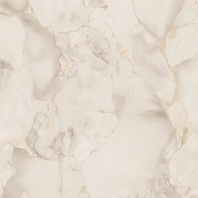 Exclusief luxe behang Profhome 791682-GU vliesbehang hardvinyl warmdruk in reliëf licht gestructureerd in marmerlook glanzend crème zijdegrijs parelwit 5,33 m2