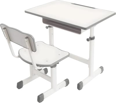 Kinderbureau met stoel - Voor kinderen - Verstelbaar bureau- en stoeltjesset - Cream