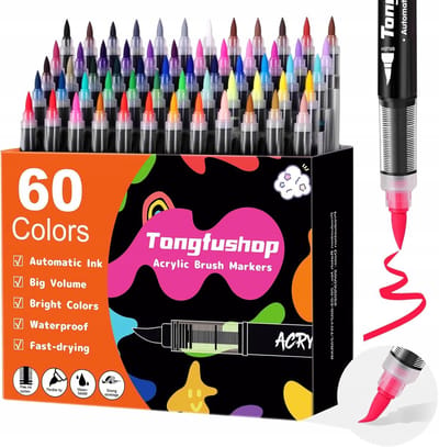 Acryl Markers 60 Stuks - Levendige Kleuren voor Diverse Oppervlakken