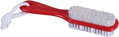 Voetborstel met handvat - Voetvijl met puimsteen - Voeten reinigen - Dubbele functie - 20 x 5 x 5 cm
