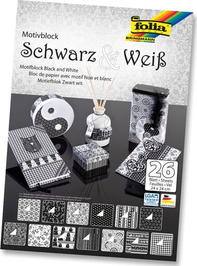 Folia Motiefpapier zwart/wit