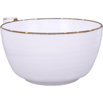 Passoire à tourbillon de baies Bol auto-rotatif pour laver les baies avec trous d'évacuation Cône central pour fruits et légumes Blanc laiteux Or