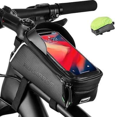 ROCKBROS Fiets Frametas - Telefoonhouder Fiets - Touchscreen Waterdicht Fietstas Frame - Smartphones tot 6.5 Inch - Zwart