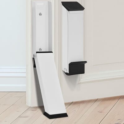 Deurstopper RVS - Opklapbaar Kickdown - Voetpedaal Deurvastzetter - Deurhouder - Deurrem - Deurblokker - Anti Dichtslaan & Wind - Voor Binnen- en Buitendeur - Wit