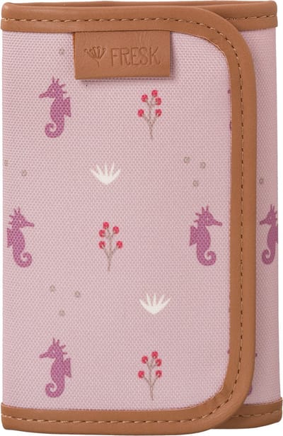 Fresk Portemonnee voor Meisjes – Billfold met Klittenbandsluiting – Pasjeshouder – Portefeuille Kinderen - Roze - Seahorse