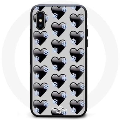 Iphone XS max hoesje hartjes behang zwart