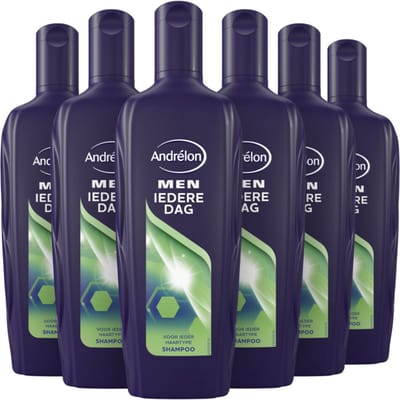 Andrelon Shampoo Men – Iedere Dag – Voordeelverpakking 6 x 300 ml