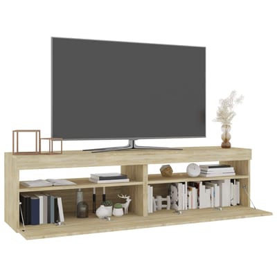 vidaXL - Tv-meubelen - 2 - st - met - LED-verlichting - 75x35x40 - cm - sonoma - eiken